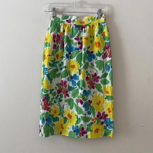 YSL diffusion femme green pink multicolor pencil skirt - Picture 5 of 5